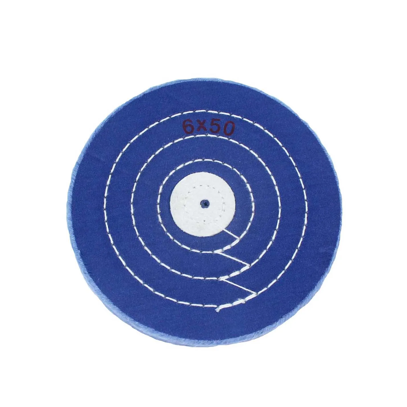 Круг муслиновый синий  6x50 (4 рядная прошивка с кожанным центром)