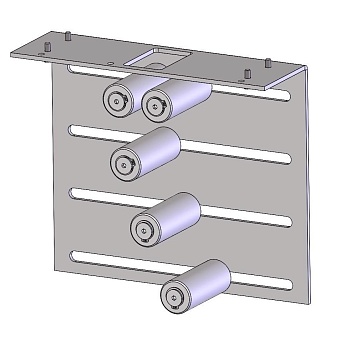 Гибочный узел для печи (V)СС400. Устанавливается ниже протяжного узла: 4 уровня с 4 двойными роликам