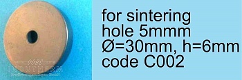 Шайба графитовая для диффузионной сварки Øo=30 мм, H=6 мм, Øi=5 мм, изостатическое качество Q=0930